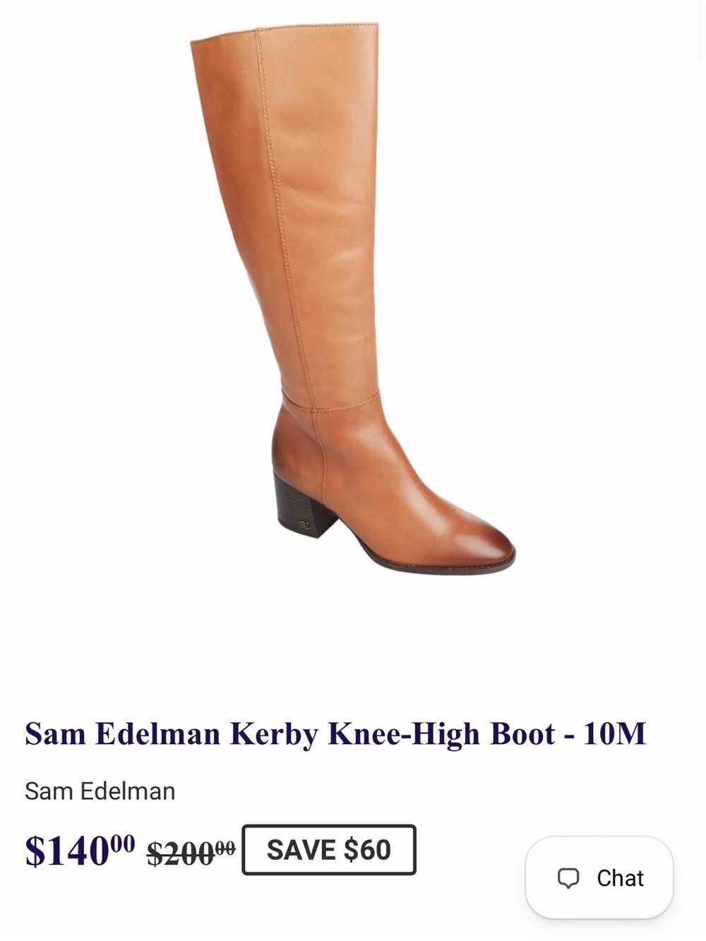 Sam Edelman Kerby Knee-High Boot in Tan Leather